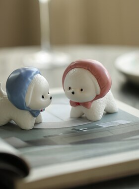 呆萌小狗陶瓷h摆件桌面摆件装饰家居创意潮流节日送女友礼物