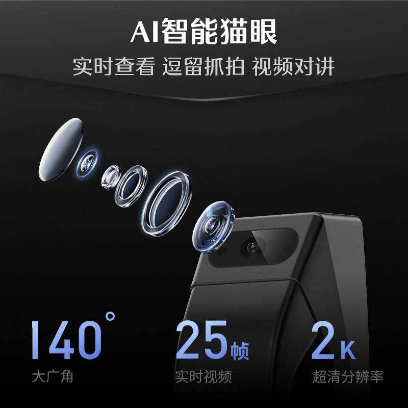 德施曼智能门g锁大圣系列猫眼大屏指纹家用密码锁Q5MPro(标准版)