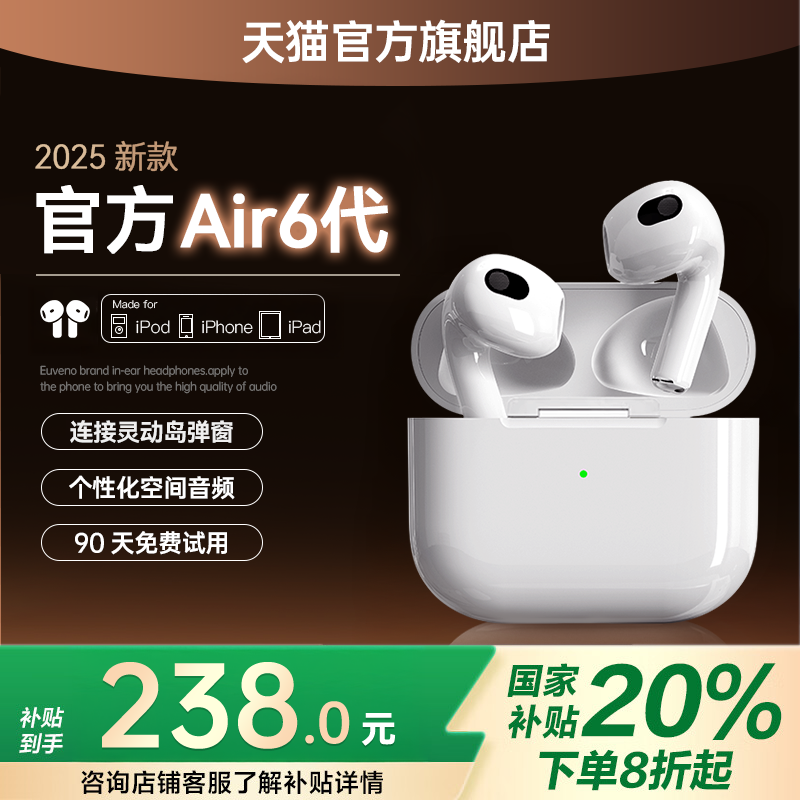2025新款蓝牙耳机真无线官方正品适用于苹果三代13原版华强北六代