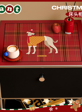 克利弗新年红色床头柜垫轻奢高级感防水防油可擦免洗皮革防尘垫子