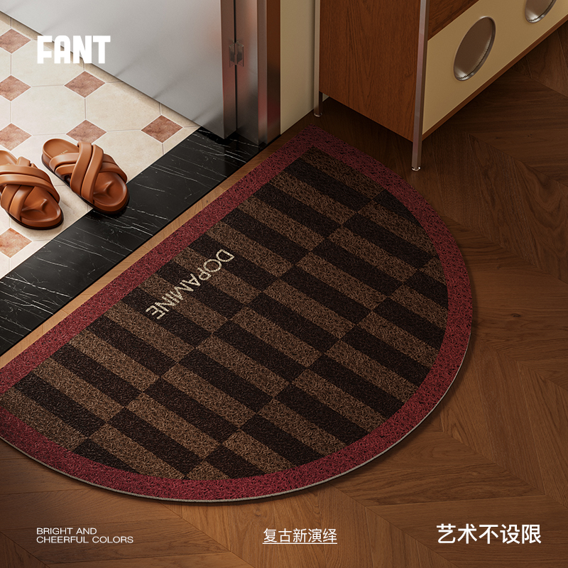 中古风半圆丝圈入户地垫