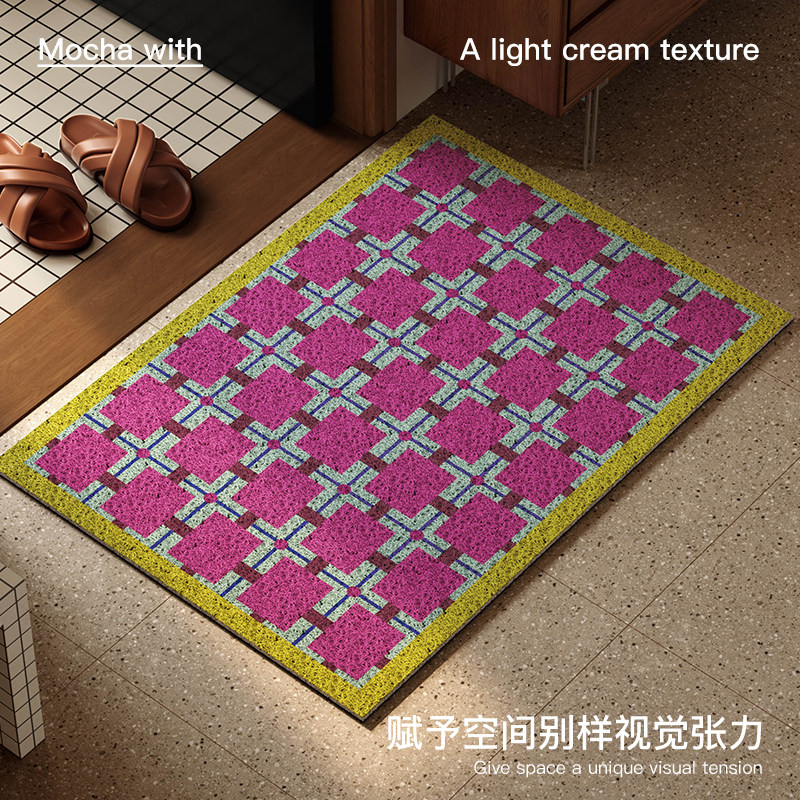 色块游戏中古风丝圈地垫家用高级感入户门玄关脚垫耐脏易打理门垫,居家布艺,入户地垫,淘宝优惠券,粉丝福利购,淘宝优惠卷