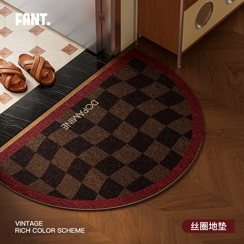 午后柏林中古风半圆丝圈地垫入户门垫进门口室外耐脏蹭土脚垫定制