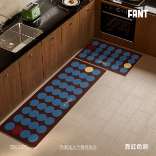 波卡变奏厨房地垫防水防油可擦免清洗长条脚垫家用皮革地毯可定制