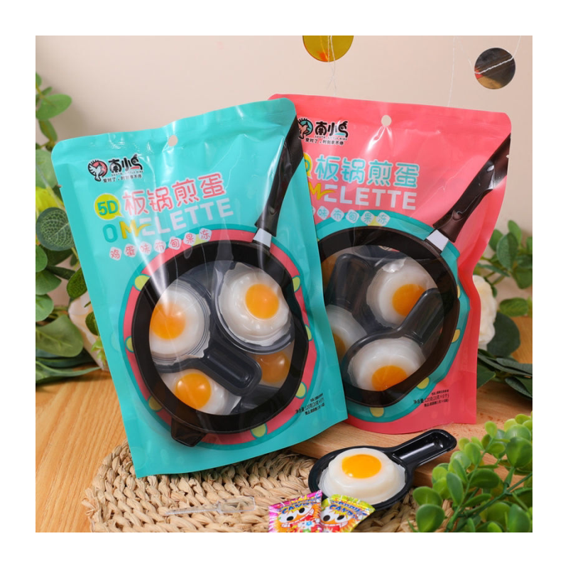 煎蛋布丁跳跳糖荷包蛋煎锅鸡蛋味果冻网红儿童食玩零食小吃奖励
