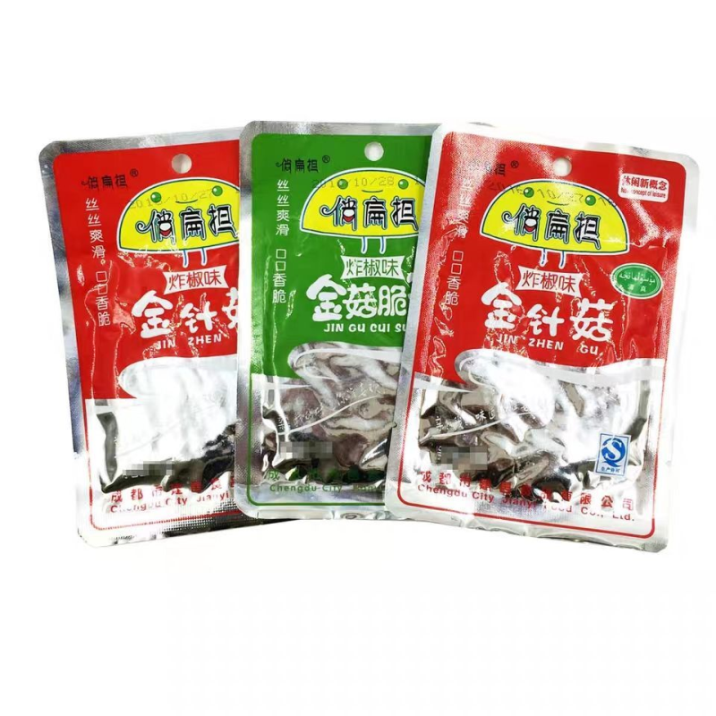 俏扁担金针菇炸椒味金菇脆笋26g/包开袋即食小包装下饭菜腌菜零食
