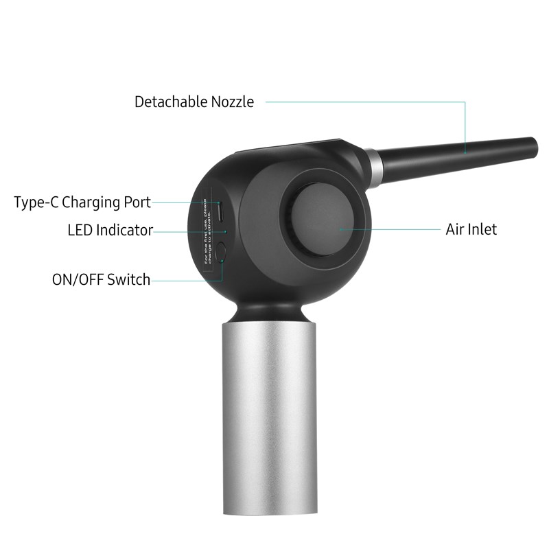 Cordless Electric Air Duster 36000RPM Air Blower Machine Rec