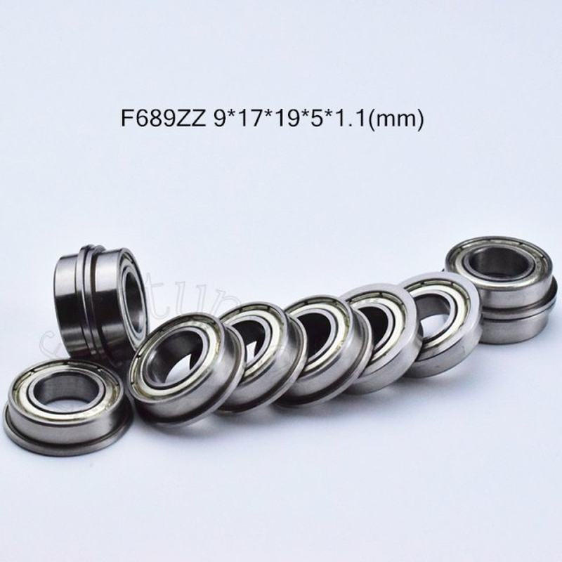 Flange  10pcs  F689ZZ 9*17*19*5*1.1(mm) Free shipping chrome