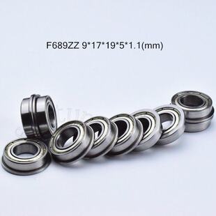 Flange 10pcs F689ZZ 9*17*19*5*1.1(mm) Free shipping chrome