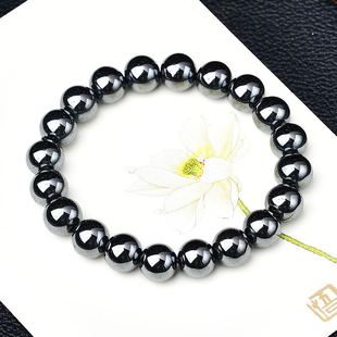 天然赤铁矿单圈手链铁石原石手串亚历山大推荐黑胆石男女款饰品