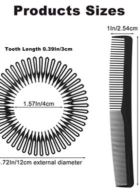 21 Pieces Full Circular Stretch Comb and Hair Comb Full Circ