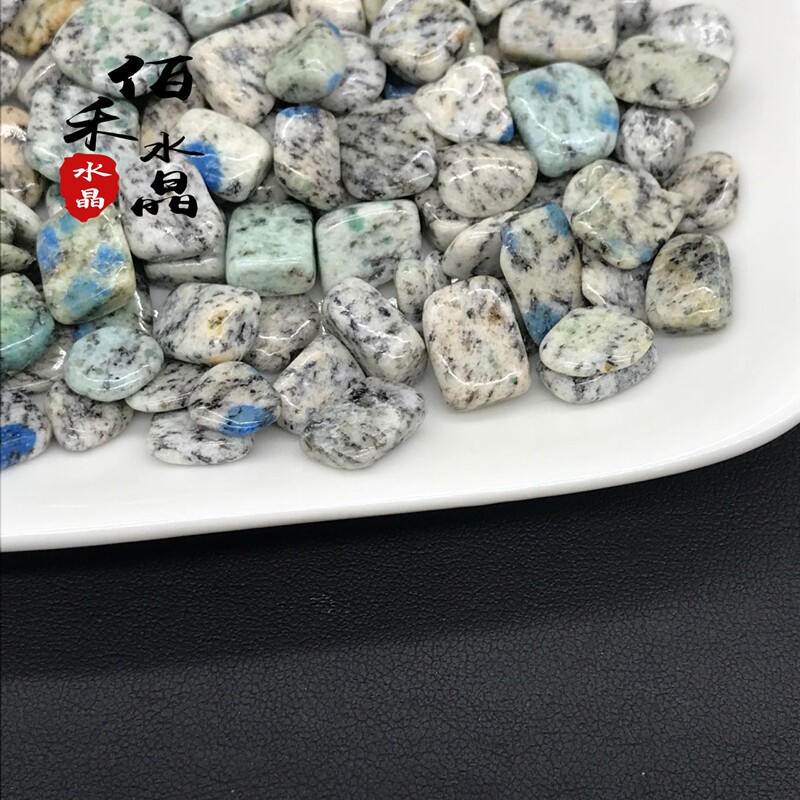 天然K2水晶碎石消磁石蓝铜矿云母石摆件鱼缸花盆造景装饰石