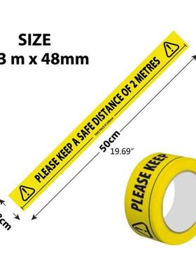 Yellow Social Distancing Stickers Tape Please Keep A Safe Di