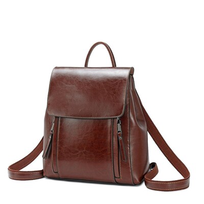 Backpack Women 2020 New Fashion Genuine Leather Backpacks F