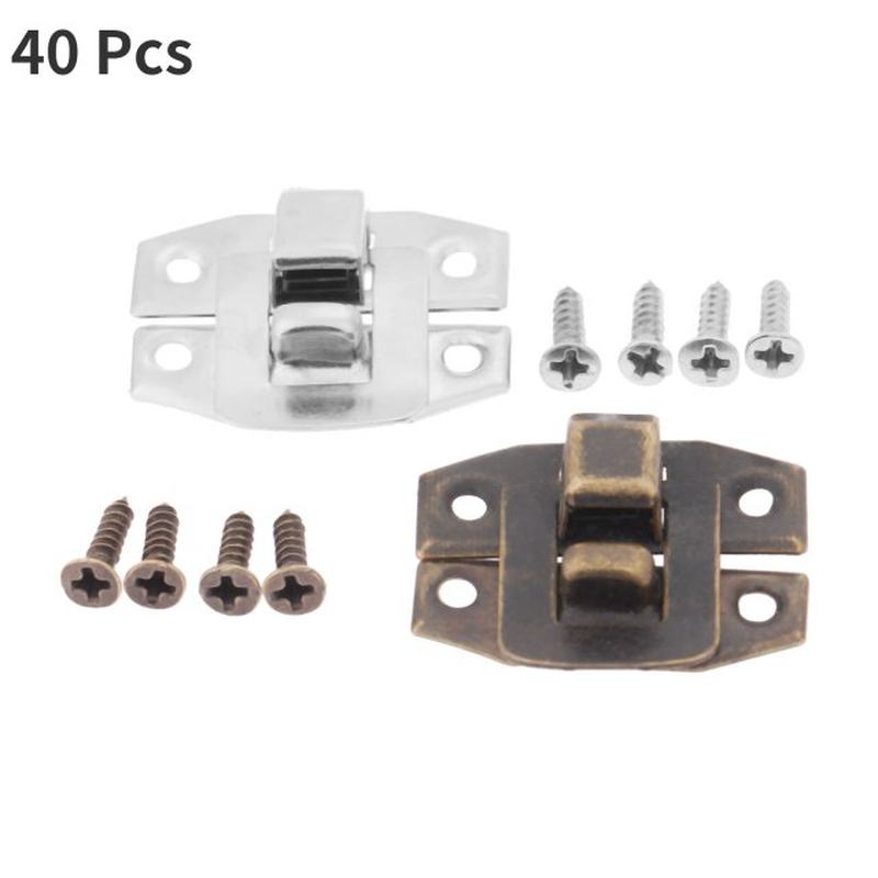 40 Pcs Box Square Buckles Clip Iron Clasp Hasp Furniture Fit