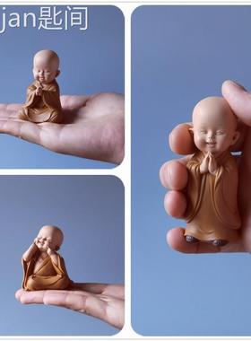 迷你小佛像一休慧能小和尚摆件禅意古风茶台办公桌装饰品日式沙弥