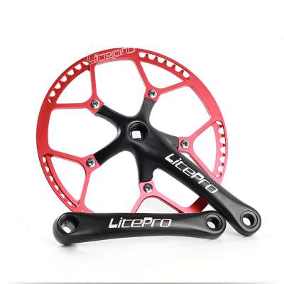 厂销改装大盘片58T自行车公路车牙盘曲柄 24寸折叠车用铝合金盘片