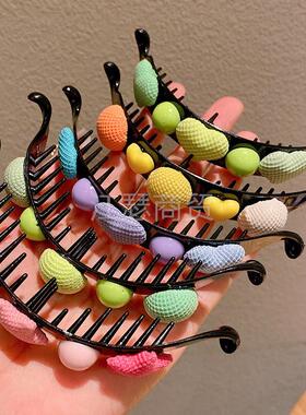 儿童彩色糖果发扣丸子头抓夹女童盘发神器发夹发夹不伤发夹子syxl