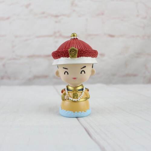 极速2023新款宫廷风皇上皇後烘焙蛋糕装饰摆饰创意摇头公公宫女汽