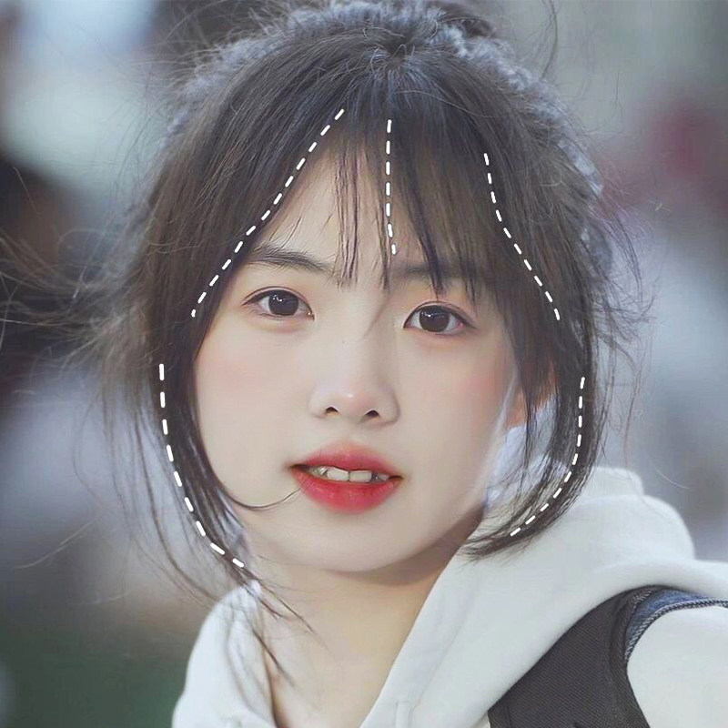 3d假刘海女自然前额补发真发法式空气刘海轻薄减龄遮白头顶假发片