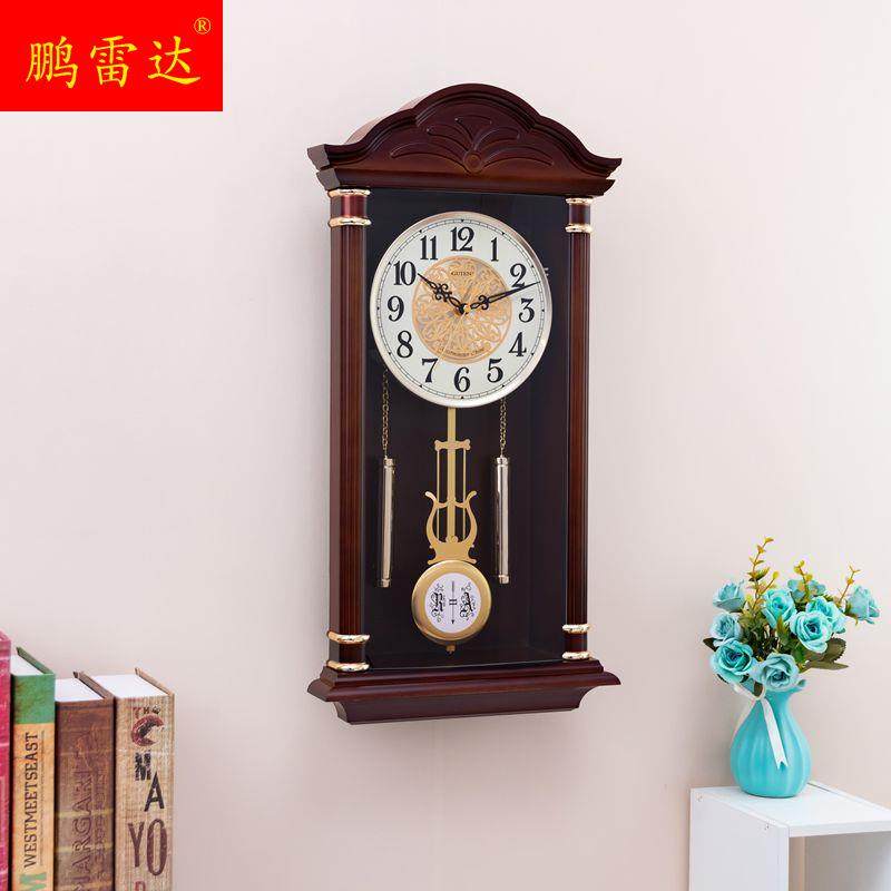 金钟宝老式报时挂钟中式复古摇摆钟表客厅家用静音欧式创意石英钟