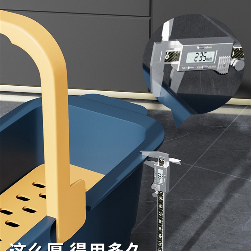洗吸水拖把塑料桶长方形墩布平板家用涮的迷你小单桶窄折叠海绵地