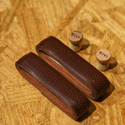 新款KIVI皮革织物公路自行车复古把带旅行车手把胶超纤带背胶打孔