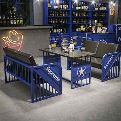 工业风u型酒吧转角专用ktv沙发卡座组合咖啡奶茶店休息区沙发定制