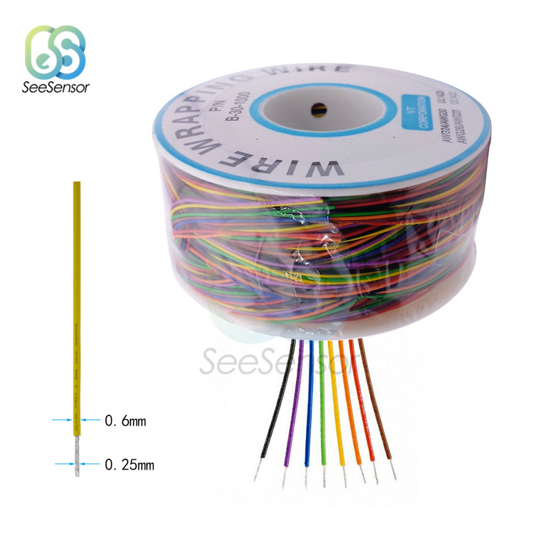250m 30AWG Flexible Wrapping Wire Cable 0.56mm Electrical Wi