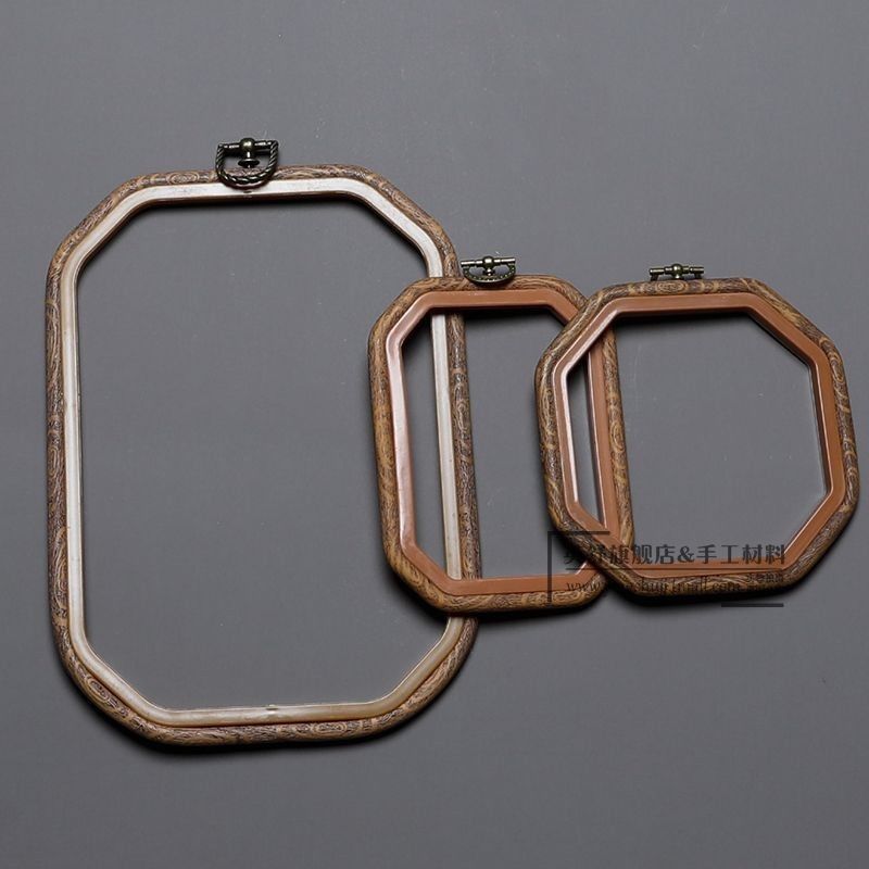 复古刺绣花绷子花衣架仿古方形绣框架画框展示绣绷椭圆形装饰绣棚