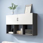 客厅实木书柜吊柜墙上书架置物柜挂壁式 储物柜收纳柜桌上挂墙书架