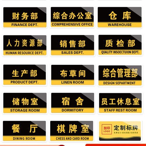 亚克力标识牌公司科室办公室门牌挂牌定制会议室指示标示部门间提