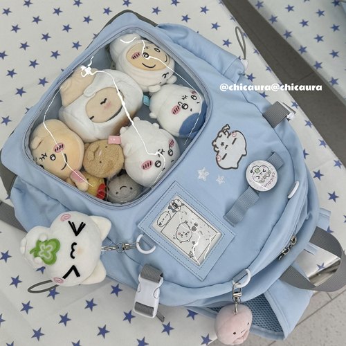 CHICAURAx弄小蛋双肩包粉灰蓝