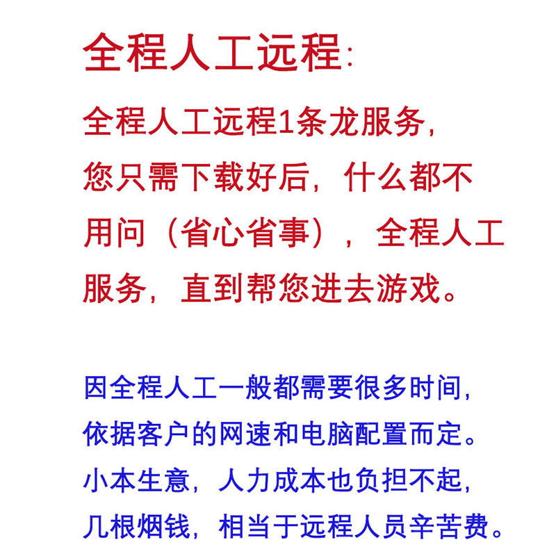 全程人工远程一条龙省心