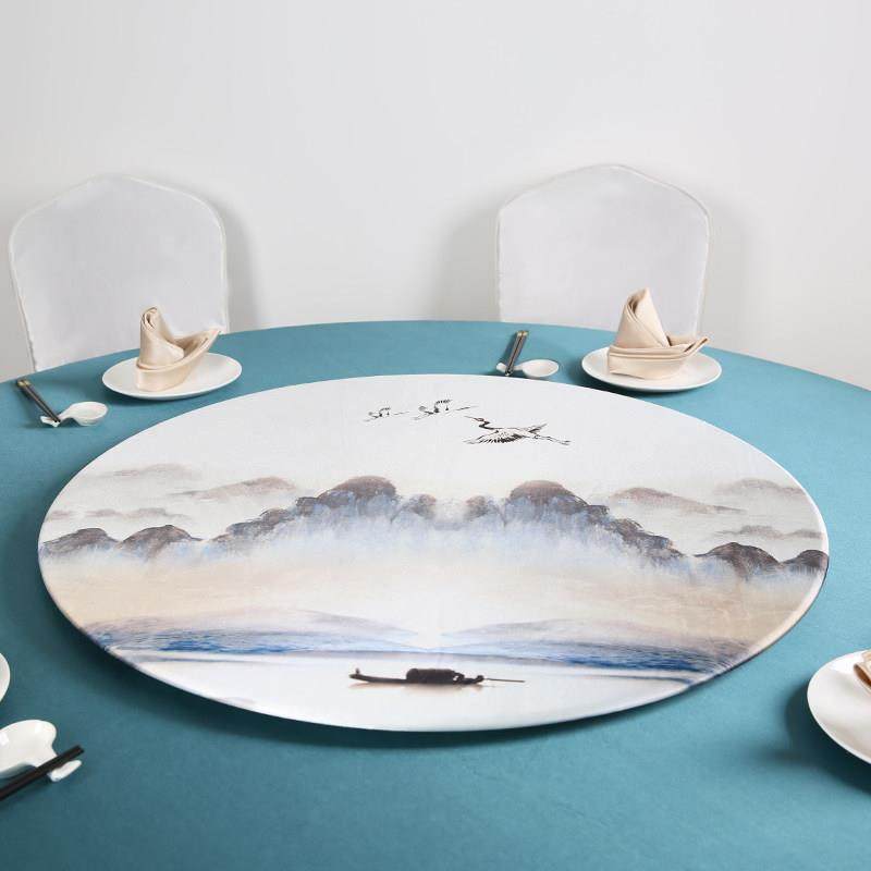 酒店饭店餐桌圆玻璃转盘套罩高档餐厅包厢中式轻奢转盘罩布艺装饰,居家布艺,桌布,淘宝优惠券,粉丝福利购,淘宝优惠卷