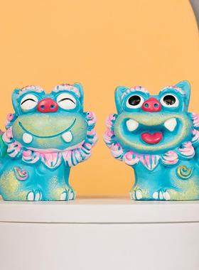 狮三百?卡通小狮子现代简约装饰桌面家居创意摆件可爱送礼树脂客