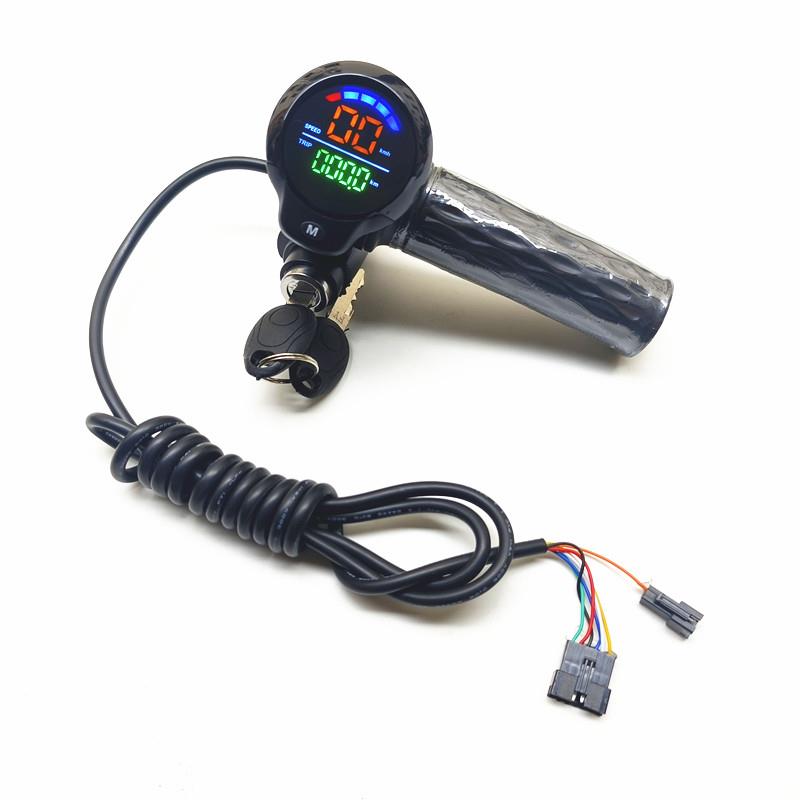 正步折叠车适配电量带锁转把48V锂电车仪表屏显速度里程电量把手