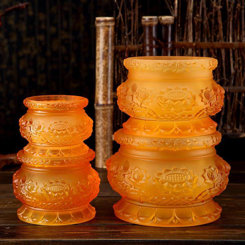 琉璃香炉供佛香炉室内烧香用的香炉家用莲花插香炉小菩萨供奉用品