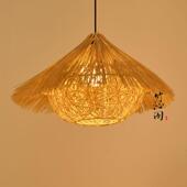 竹艺竹编吊灯禅意茶室中式 饭厅民宿日式 藤编灯笼覆古创意艺术灯罩