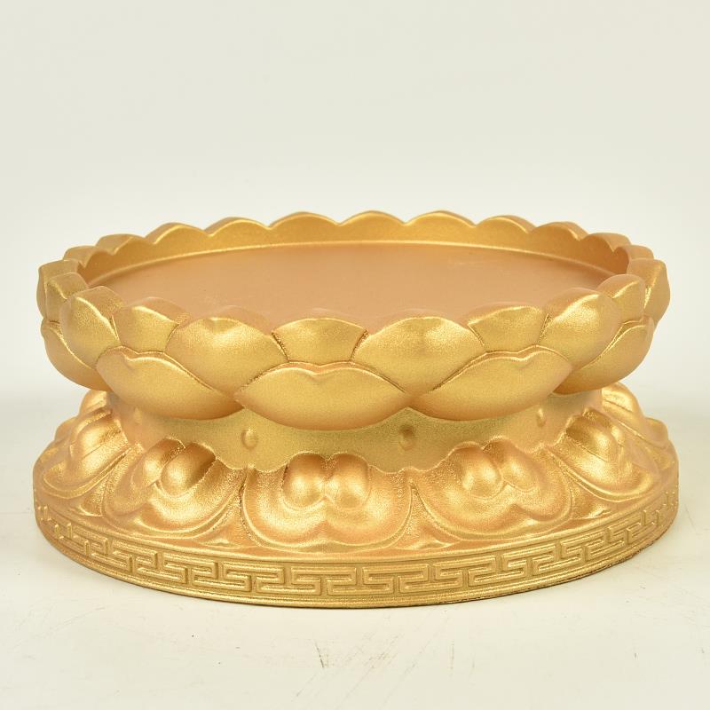 金色观音莲花底座佛像底座供奉菩萨底座实木加高座家用佛台供奉垫