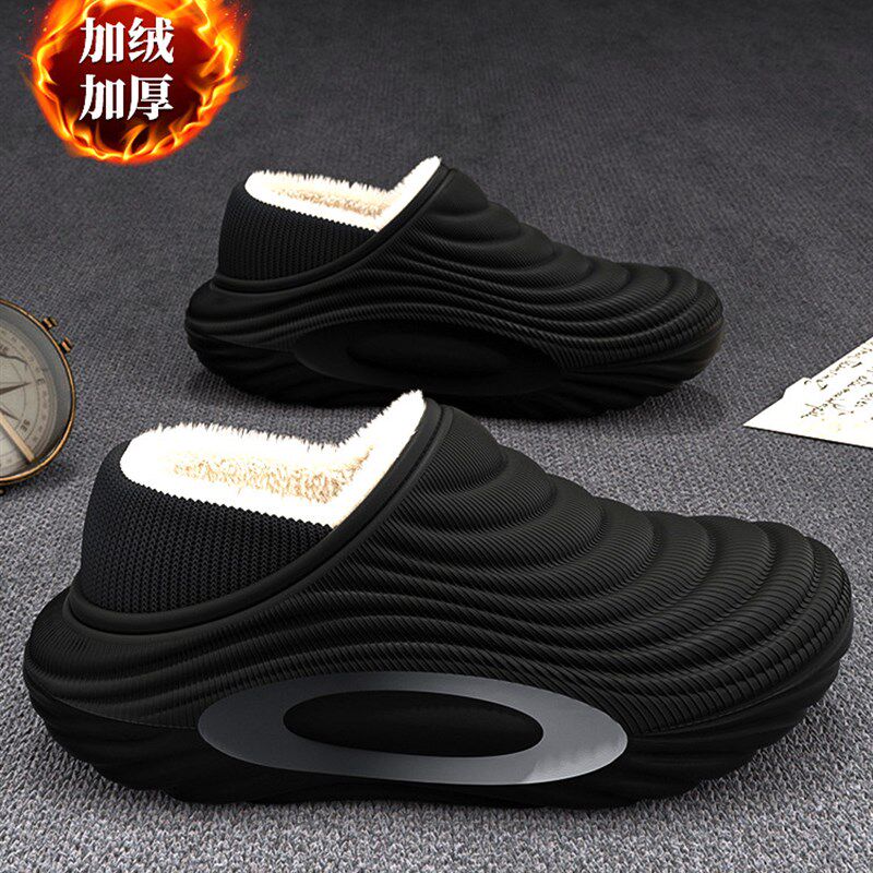 男士棉拖鞋男款2025新款冬季包跟保暖情侣外穿加绒加厚防水棉鞋女