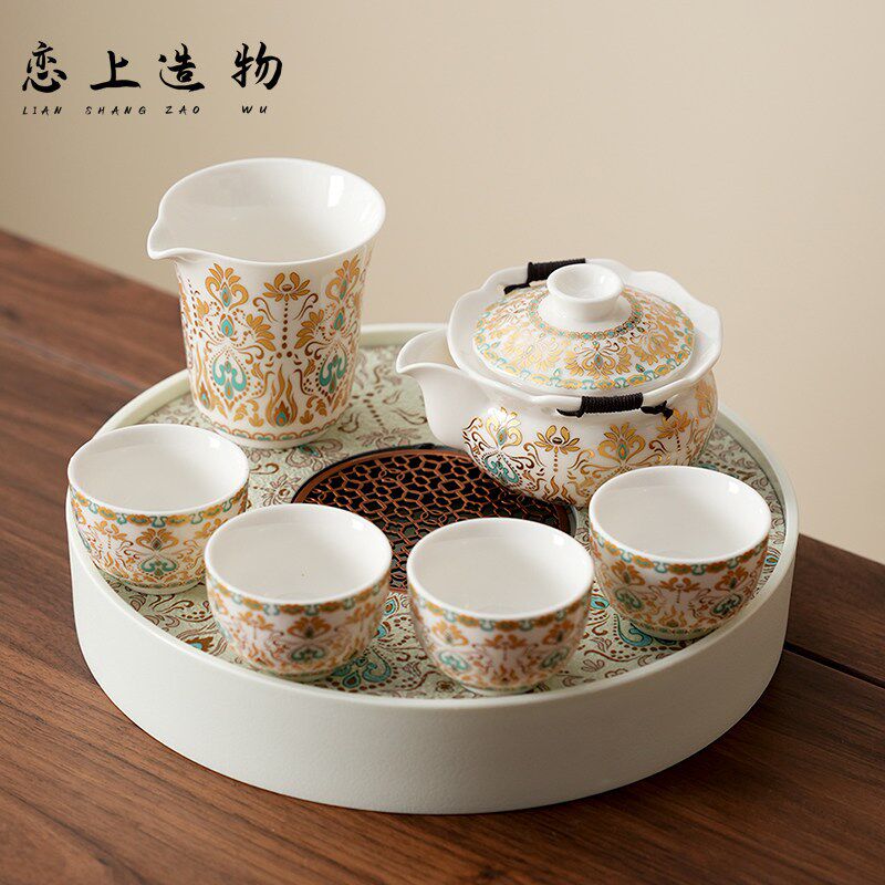 羊脂玉白瓷功夫茶具套装家用个人专用高端轻奢陶瓷泡茶壶喝茶杯器