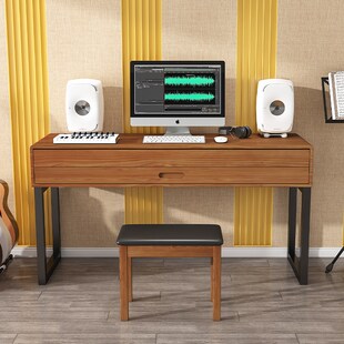 精选实木琴桌书桌式电钢琴收纳桌子电子琴全翻盖midi键盘工作台编