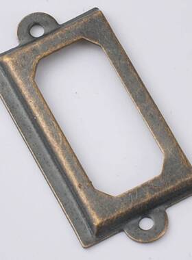小卡槽名片框拉手标签框四方框铁皮仿古抽屉卡夹片书签框39*18mm