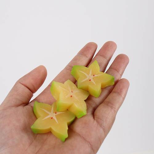 PVC仿真水果杨桃切片趣味迷你假水果钥匙扣挂件仿真杨桃片模型