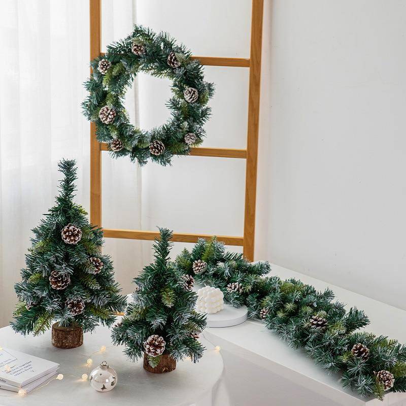 跨境热卖圣诞花环门挂门饰装饰商场橱窗场景布置圣诞装饰品