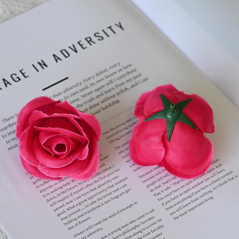 仿真绢布花朵7公分玫瑰花头花墙装饰酒店装饰手工头饰花环材料