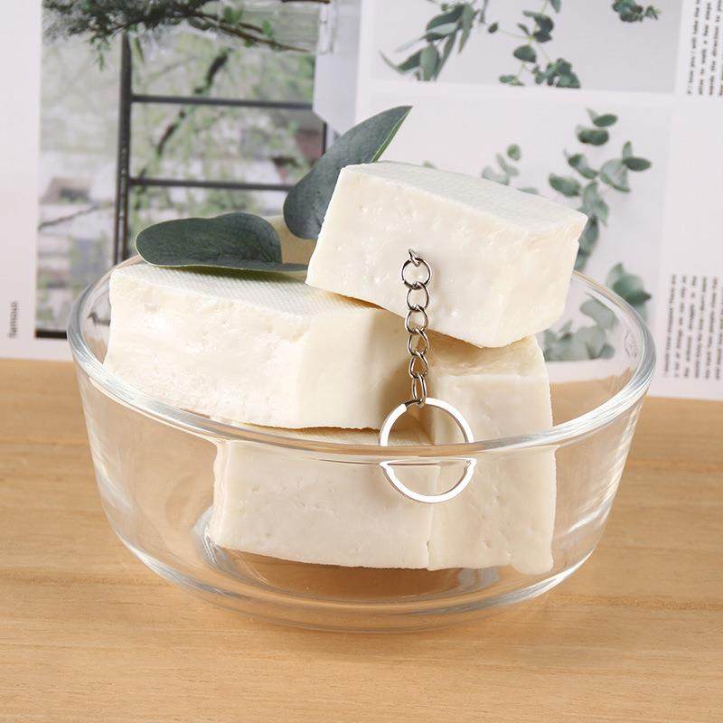 PVC仿真豆腐食物模型钥匙扣挂件大号菜品豆腐块食玩影视剧组道具