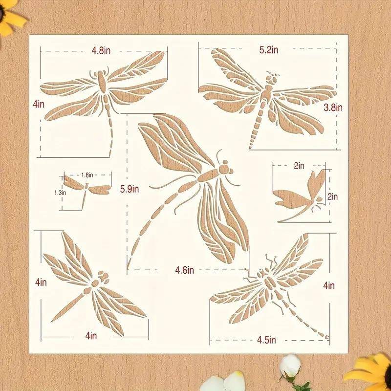 人体彩绘蜻蜓模具卡通手账喷绘模板艺术绘画教学用具厂家插画