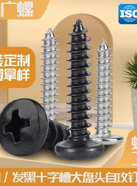 BA镀黑色十字槽大盘头自攻螺丝电机自攻丝圆头螺丝钉M2/M3/M4